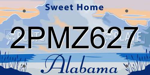 2PMZ627 Alabama License Plate