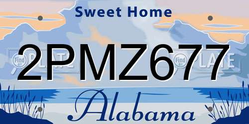 2PMZ677 Alabama License Plate