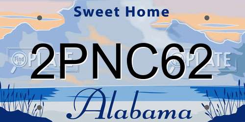 2PNC62 Alabama License Plate