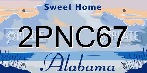 2PNC67 Alabama License Plate