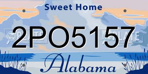 2PO5157 Alabama License Plate