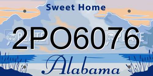 2PO6076 Alabama License Plate