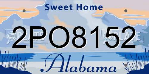 2PO8152 Alabama License Plate