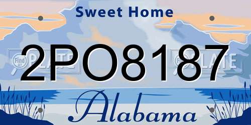 2PO8187 Alabama License Plate