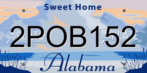 2POB152 Alabama License Plate