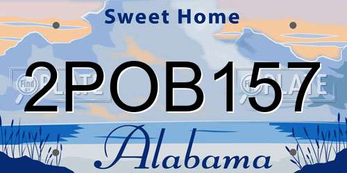 2POB157 Alabama License Plate