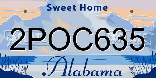 2POC635 Alabama License Plate