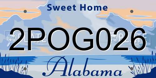 2POG026 Alabama License Plate