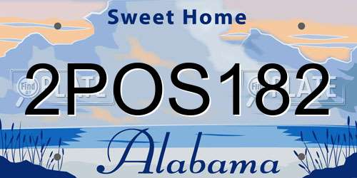 2POS182 Alabama License Plate