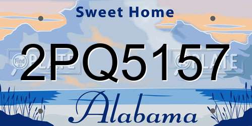 2PQ5157 Alabama License Plate