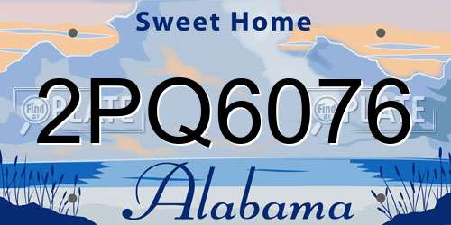 2PQ6076 Alabama License Plate