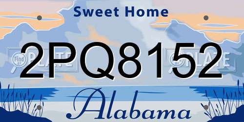 2PQ8152 Alabama License Plate