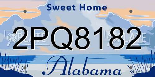 2PQ8182 Alabama License Plate