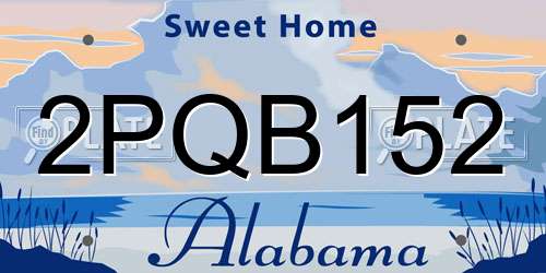 2PQB152 Alabama License Plate