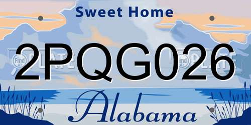 2PQG026 Alabama License Plate