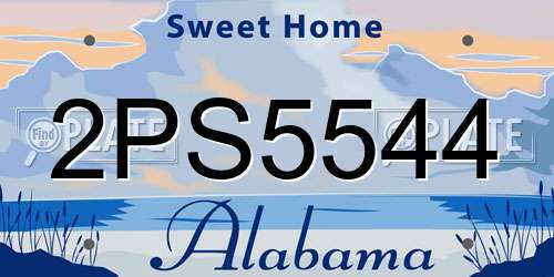 2PS5544 Alabama License Plate