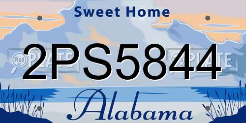 2PS5844 Alabama License Plate