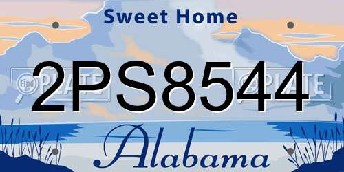 2PS8544 Alabama License Plate