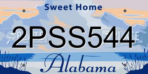 2PSS544 Alabama License Plate