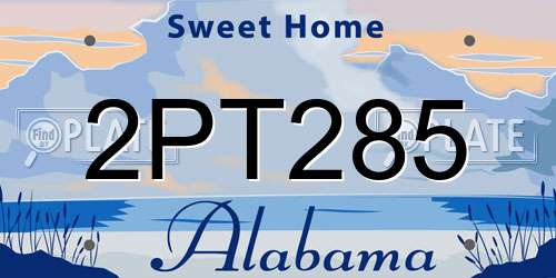 2PT285 Alabama License Plate