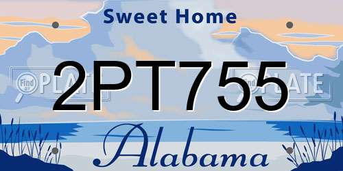 2PT755 Alabama License Plate