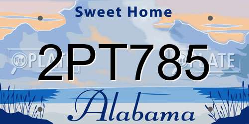 2PT785 Alabama License Plate