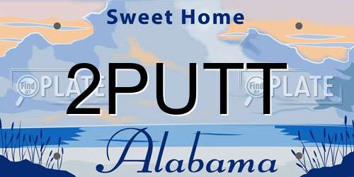 2PUTT Alabama License Plate