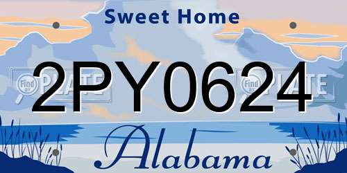 2PY0624 Alabama License Plate