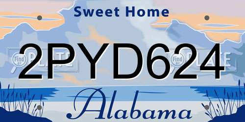 2PYD624 Alabama License Plate