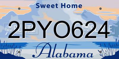 2PYO624 Alabama License Plate