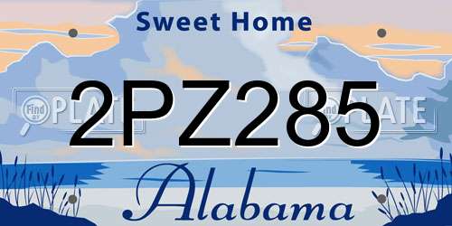 2PZ285 Alabama License Plate
