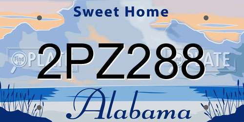 2PZ288 Alabama License Plate