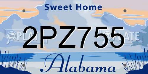 2PZ755 Alabama License Plate