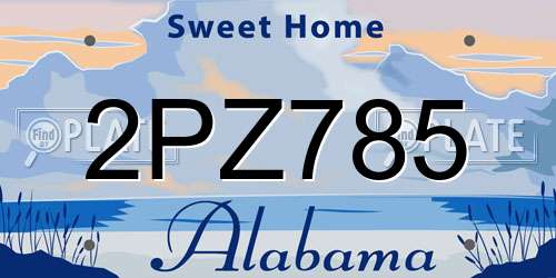 2PZ785 Alabama License Plate