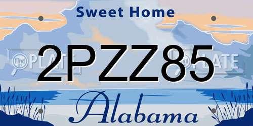2PZZ85 Alabama License Plate