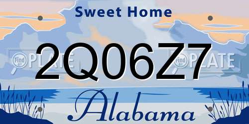 2Q06Z7 Alabama License Plate