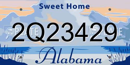 2Q23429 Alabama License Plate