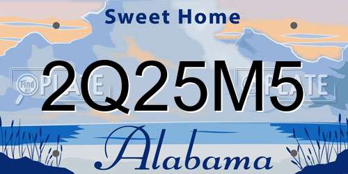 2Q25M5 Alabama License Plate