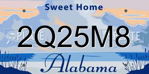 2Q25M8 Alabama License Plate