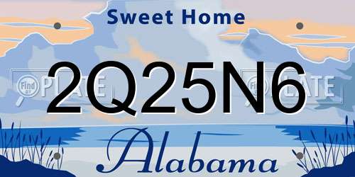 2Q25N6 Alabama License Plate