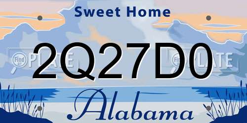 2Q27D0 Alabama License Plate