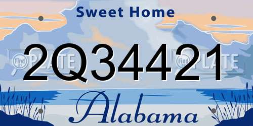 2Q34421 Alabama License Plate