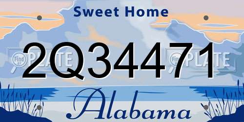 2Q34471 Alabama License Plate