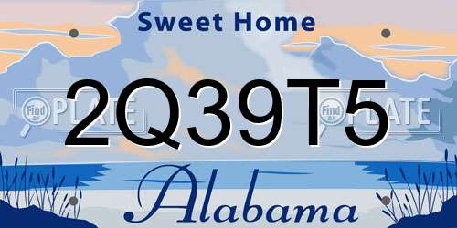2Q39T5 Alabama License Plate