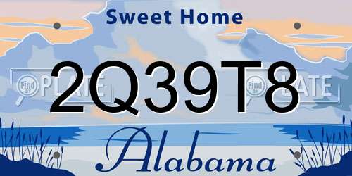 2Q39T8 Alabama License Plate