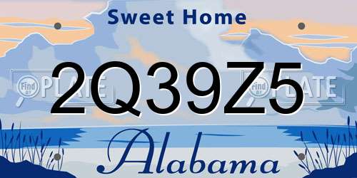 2Q39Z5 Alabama License Plate