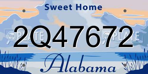 2Q47672 Alabama License Plate