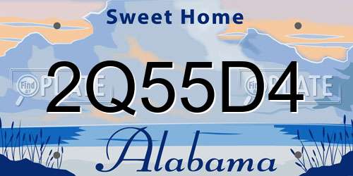2Q55D4 Alabama License Plate