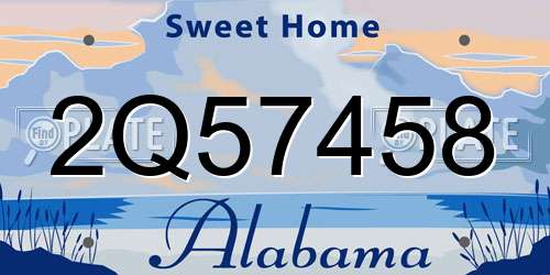 2Q57458 Alabama License Plate
