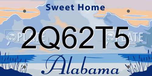 2Q62T5 Alabama License Plate